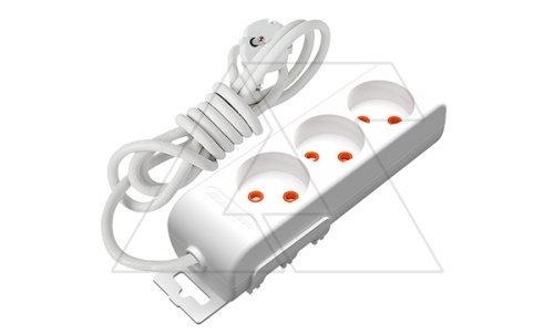 Ri-tech - Удлинитель 3x2P, нем. ст., со шторками, кабель 2x0,75мм?, 7м, белый | код 001-175-390002-07-00 | Mutlusan