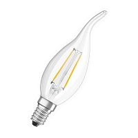 Лампа светодиодная LED 4Вт Е14 FILAMENT CLBA40, тепло-бел, прозр.свеча на ветру | код 4058075055452 | LEDVANCE