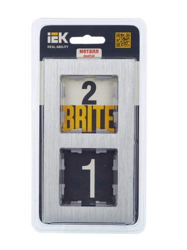 Рамка 2-м BRITE РУ-2-1-БрА металл алюм. | код. BR-M22-M-K47 | IEK фото 2
