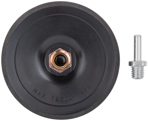 Диск шлифовальный с липучкой черный, гайка М14 + переходник для дрели, 125x10 мм | код 39627 | FIT фото 2 Диск шлифовальный с липучкой черный, гайка М14 + переходник для дрели, 125x10 мм | код 39627 | FIT фото 2