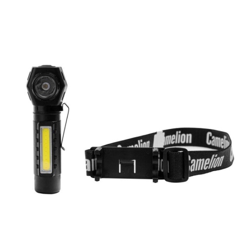 Фонарь налобный LED53409 аккум. 3.7В XPE+COB 3Вт 3 реж. магнит Type-C блист черн. Camelion 15760 фото 7