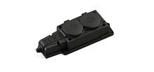 Колодка MultiSet 2х розетка 2К+З 16А/250В IP44 каучуковая черн. | код MST4102BK | Systeme Electric