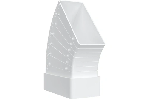 Колено разноугловое горизонтальное пластиковое 55х110 | код 511КРП | ERA Колено разноугловое горизонтальное пластиковое 55х110 | код 511КРП | ERA