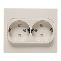 Стокгольм Розетка 2-местная с/з 16А белая с защ, штор, PROxima | код EXR16-128-10 | EKF