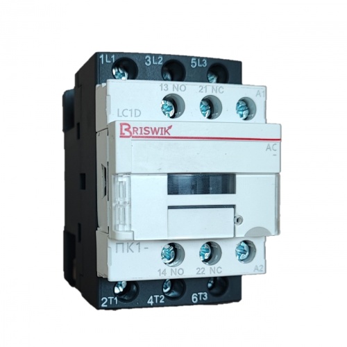 Контактор Briswik ПК1-0121124LC1D 12А 24V/AC 1НО/1НЗ | код LC1D01211B7.BR | Briswik