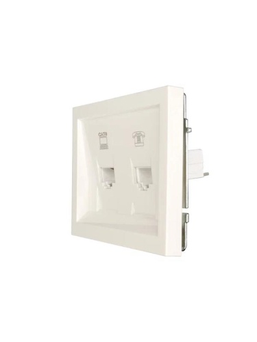 ZIMA Розетка компьютер+телефон слоновая кость с модулем Cat 6 LEZARD | код 704-9088-144 | LEZARD