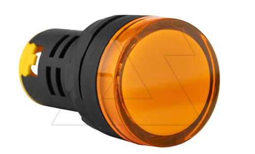 Индикатор светодиодный моноблочный AD116-22DS, желтый, LED 110VAC/DC, IP65, 22mm | код AD116-22DS/Y26 | GQELE