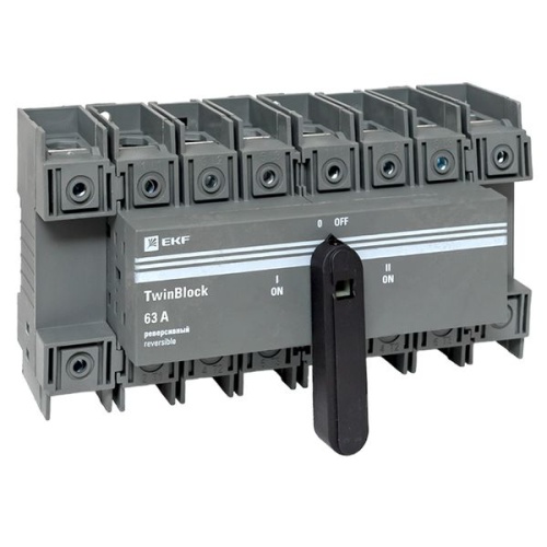 Рубильник 4п 63А реверсивный с рукояткой для прямой установки TwinBlock | код tb-s-63-4p-rev | EKF фото 2 Рубильник 4п 63А реверсивный с рукояткой для прямой установки TwinBlock | код tb-s-63-4p-rev | EKF фото 2