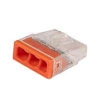 Клеммы монтажные PTC-3P 2273-243 450V 32A 0,14-4.0mm2 , 3 отверстия, прозрачные, с пастой, 100 шт. | код 5051126 | JazzWay