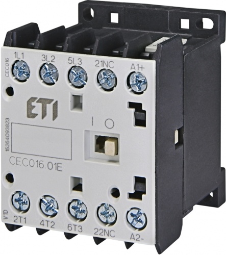 Контактор миниатюрный CEC 16.01-24V DC (16A, 7,5kW, AC3) | код 004641107 | ETI