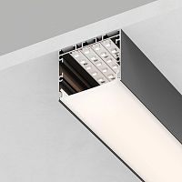 Профиль алюминиевый CAB257 накладной "Линии света"(50х35) черн. 2м (в компл 2 заглушки 4 крепежа) FERON 10370