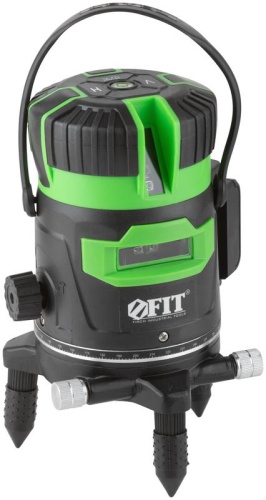 Уровень лазерный самоуспокаивающийся, зеленые лучи, крест, диапазон 10 м, Li-Ion аккум., 2 уровня яркости, без треноги, коробка | код 18633 | FIT фото 7