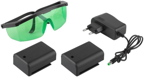 Уровень лазерный самоуспокаивающийся, зеленые лучи, крест, диапазон 10 м, Li-Ion аккум., 2 уровня яркости, без треноги, коробка | код 18633 | FIT фото 6