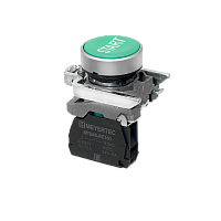 Кнопка плоская зеленая, маркировка START, 1NO, IP65, металл MTB4-BA31601 | код 137127 | MEYERTEC