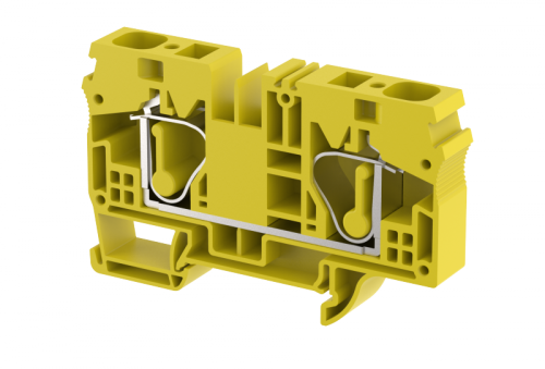 Клемма проходная пружинная 16 мм2, на 2 подключения, желтая SQ16-YELLOW | код 2106010004 | Elmex