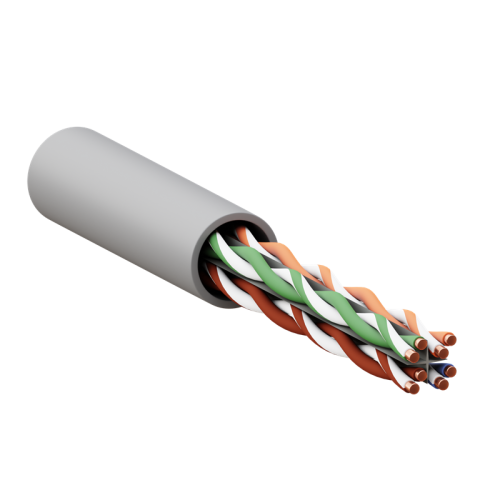 Кабель витая пара TERACOM PRO Cat.6 U/UTP 4 пары solid 23AWG оболочка LSZH нг(А)-HF цвет серый (упак. 305м) | код TRP-6UTP-04LSH-GY-IN3 | EKF