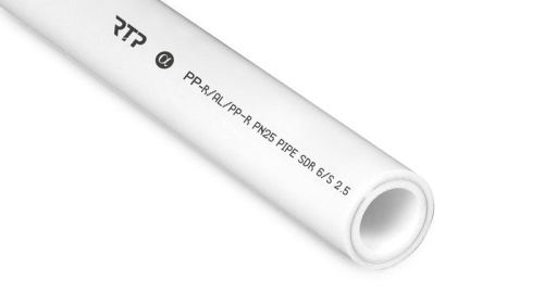 Труба PPR 20х3.4 PN25 армир. алюм. бел. (дл.2м) | код 16201 | RTP