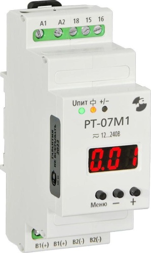 Реле контроля тока РТ-07М1 0-5А пост./50Гц контроль превыш. установ. велич. тока индик. текущего знач. тока питание от сети 12-240В пост./50Гц задержка срабат. 0.32-600с ток контактов исп. реле 8А 1п УХЛ4 Реле и Автоматика A8223-02837486