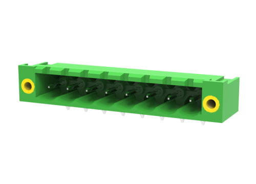 MC-PA5.0H04-F-0001 Разъём штекерный MC, угл. конт.,шаг 5.0мм,4 конт., фланц., с гайкой, зел., шт | код MC-PA5.0H04-F-0001 | SUPU