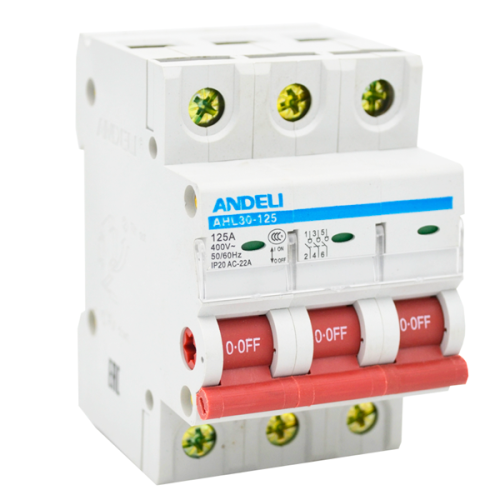 Выключатель нагрузки AHL30-125 3P 125A (ANDELI) | код ADL04-015 | ANDELI