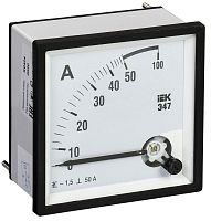 Амперметр щитовой IEK Э47 50А AC, аналоговый, кл.т. 1,5 | код. IPA10-6-0050-E | IEK