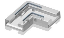 Соединитель жесткий пластиковый прозрачный для ленты COB 10 мм, лента-лента L-поворот (5 шт) | код V4-R0-00.COB-0000.0004 | Вартон