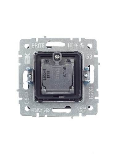 BRITE Розетка двойная TV+SAT РТВ/РСп12-БрГ графит | код BR-AF20-O-K53 | IEK фото 2