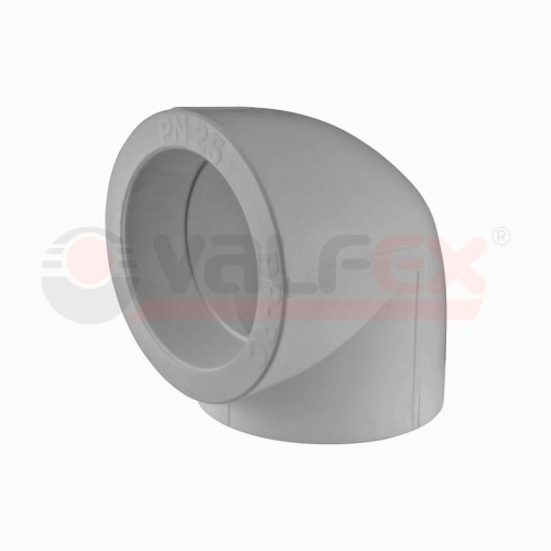 Угольник 25 мм 90 град. полипропиленовый, серый | код 10108025Г | Valfex