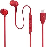 Гарнитура внутриканальные JBL Tune 310C красный проводные в ушной раковине (JBLT310CRED) | код 2030373 | JBL