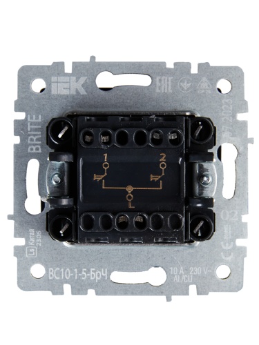 BRITE Выключатель жалюзи 10А ВС10-1-5-БрЧ черный | код BR-V15-0-10-K02 | IEK фото 7