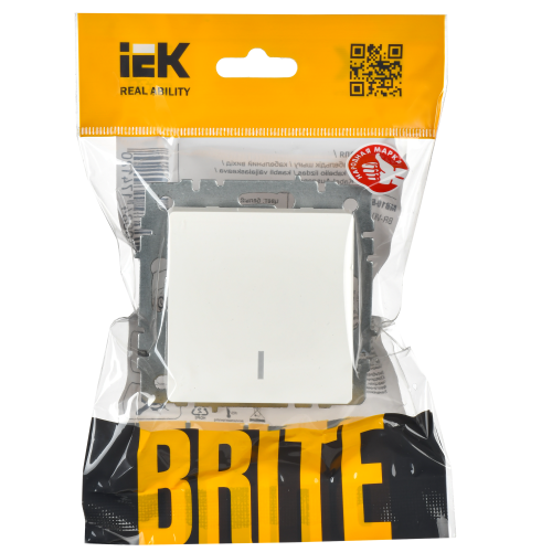 BRITE Выключатель 1-клавишный с индикацией 10А ВС10-1-1-БрБ белый | код BR-V10-1-10-K01 | IEK фото 6
