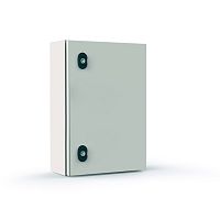 Щит моноблочный 800x800x300мм (ВхШхГ) навесной с монтажной панелью, 1 глухая дверь, 2 замка, 2 пластины кабельного ввода, RAL7035, IP66 | код EC080830 | ETA