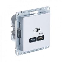 Розетка USB AtlasDesign тип C 65Вт QC PD высокоскор. ЗУ механизм бел. | код. ATN000127 | Systeme Electric