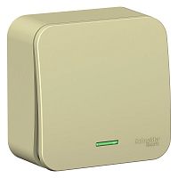 Выключатель 1-кл. ОП Blanca 10А IP20 (сх. 1) 250В с подсветкой с изолир. пластиной беж. | код. BLNVA101117 | Schneider Electric