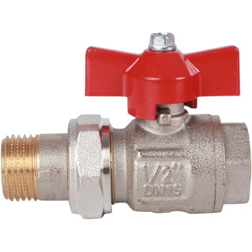 Кран шаровой со сгоном 1/2' ВН ручка бабочка IDEAL (098 1/2') | код RAN30C2EQLGTCH | ITAP