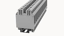 PC35-01P-11-00Z(H) Клеммный блок (клеммник) проходной винт. (латун. заж.), на DIN-рельс TS-35/TS-32, сеч. пров. 18-2AWG/ до 35.0 кв.мм, до 600В/150А, Hобщ. = 62 мм, серый изол., шир. 15.2 мм | код 11010000059 | DEGSON