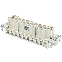 Розеточная контактная вставка REVOS, Size 24, винтовая фиксация, 16 силовых контактов / 2 сигнальных контакта + PE, 400/690 V, 16 A, материал контактов: медный сплав, покрытие контактов: олово | код 70.400.1640.0 | Wieland