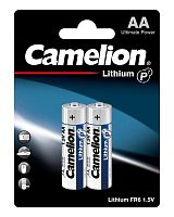 Элемент питания литиевый AA/FR6 1.5В Lithium FR6-BP2 BL2 (уп.2шт) | код 15241 | Camelion