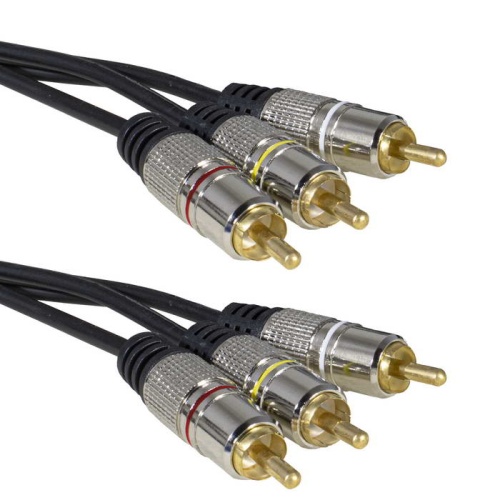 Аудио-видео шнур RUICHI 3 RCA - 3 RCA, 1.5 м | код 113691 | Ruichi