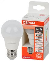 Лампа светодиодная LED Star Грушевидная 5Вт (замена 40Вт), 470Лм, 6500К, цоколь E27 OSRAM | код 4058075695597 | LEDVANCE
