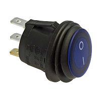 Клавишный переключатель RUICHI SB040-12V, IP65, ON-OFF, диаметр 20.2 мм, синий | код 100440 | Ruichi