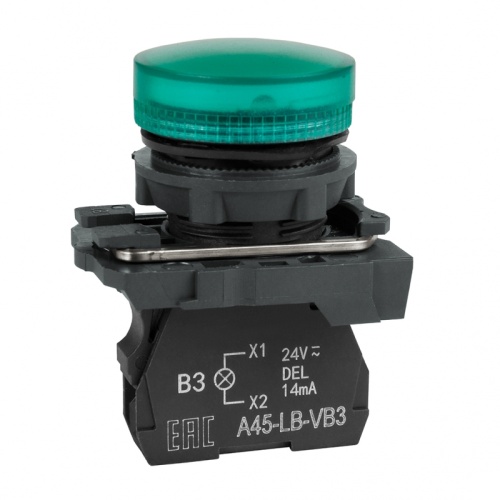 Сигнальная лампа OptiSignal D22 C5-L-B3 зеленая пластик 24VAC/DC XB5AVB3 | код 332189 | КЭАЗ