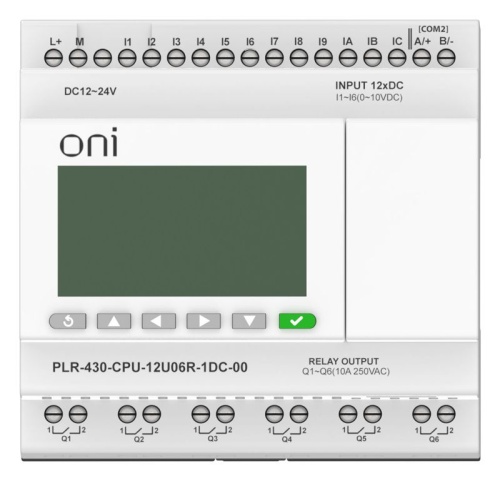 Модуль ЦПУ 6 DI 6 UI (0-10 В/DI) 6 RO 24В DC с экраном | код PLR-430-CPU-12U06R-1DC-00 | ONI
