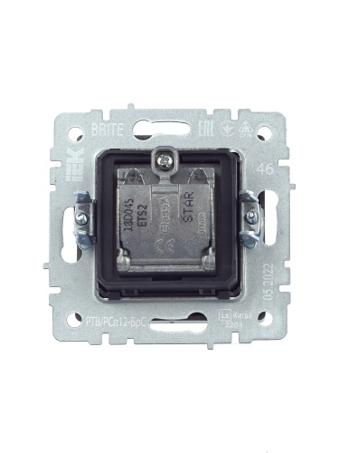 BRITE Розетка двойная TV+SAT РТВ/РСп12-БрС сталь | код BR-AF20-O-K46 | IEK фото 3