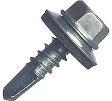 Саморез кровельный 5.5х19 сверло шайба EPDM | код screw-KR-5.5х19s | Крепдил (упак.3600 шт.)