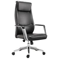 Кресло офисное BRABIX PREMIUM Jazz EX-757 , синхромеханизм, алюминий, экокожа, черное, 532489 | код 532489 | BRABIX