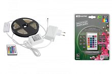 Комплект светодиодной ленты SMD5050-30 LED/м-12 В-7,2 Вт/м-IP20-RGB (3 м), 18 Вт, IR-контроллер TDM | код SQ0331-0227 | TDM
