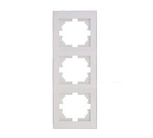 Рамка RAIN 3-ая вертикальная белая с боковой вставкой | код 703-0202-153 | Lezard