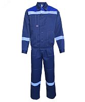 Костюм Енисей летний куртка ткань, полукомбинезон, цвет темно-синий с васильком размер 64-66 128-132, 170-176 | код 131861 | Эталон-Спецодежда