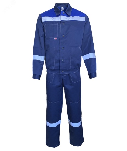 Костюм Енисей летний куртка ткань, полукомбинезон, цвет темно-синий с васильком размер 64-66 128-132, 170-176 | код 131861 | Эталон-Спецодежда Костюм Енисей летний куртка ткань, полукомбинезон, цвет темно-синий с васильком размер 64-66 128-132, 170-176 | код 131861 | Эталон-Спецодежда